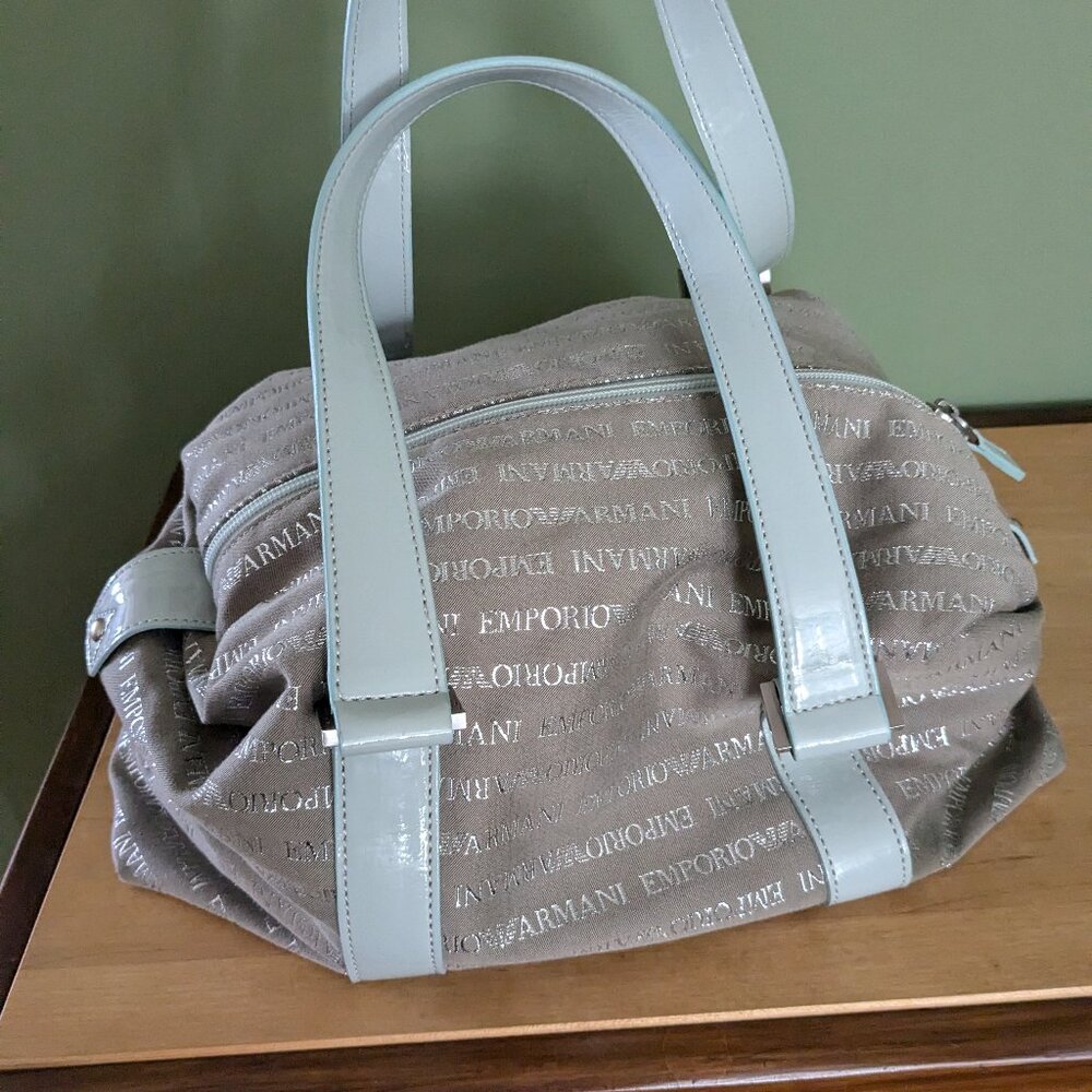 Emporio Armani Gray and Blue Purse